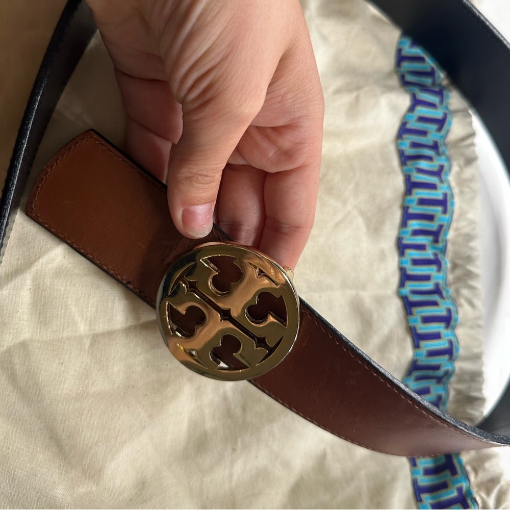TORY BURCH brown leather belt
